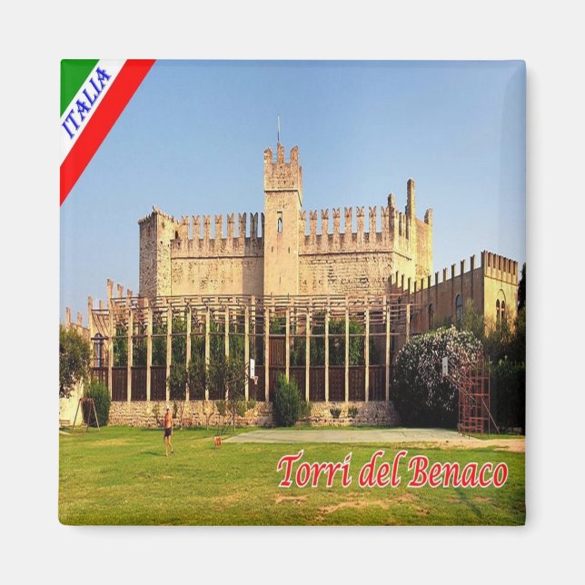 GAL121 TORRI del BENACO Sjö Garda Italien, Fridge Magnet (Framsidan)
