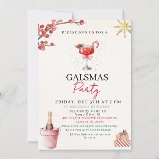 Gal Christmas Party Invite Julkort