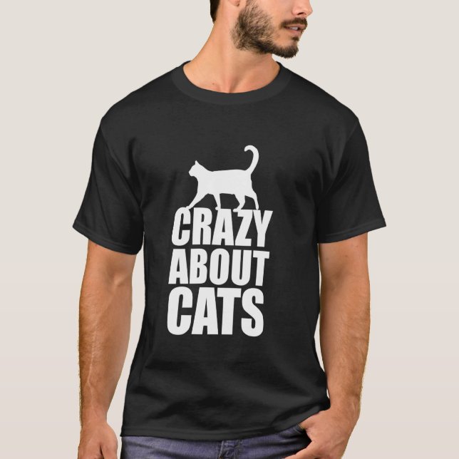Gal Efter Katter Kattpappa T Shirt (Framsida)