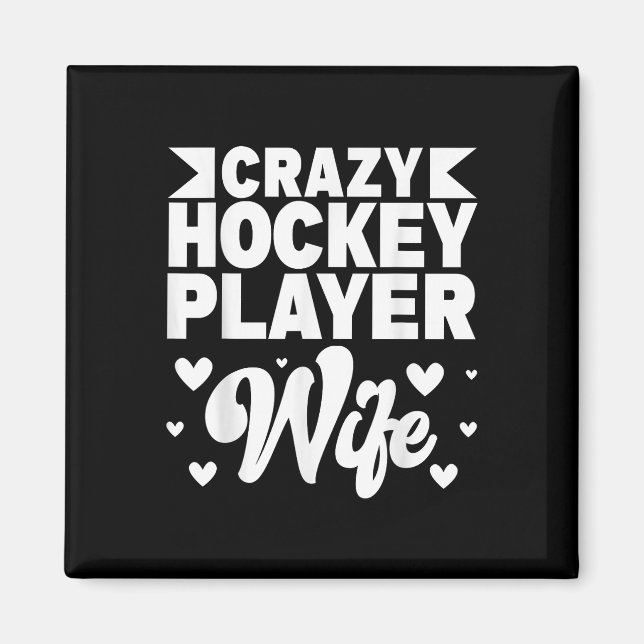 Gal Hockey Spelar Hustru Olympisk Ishockey Plan  Magnet (Framsidan)