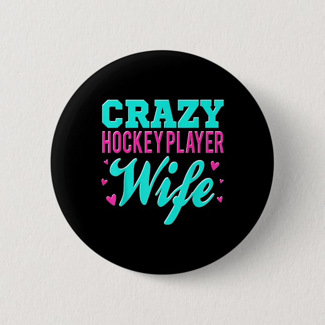 Gal Hockey Spelare Fru Olympisk Ishockey Plan  Knapp (Framsida)