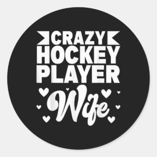 Gal Hockey Spelare Fru Olympisk Ishockey Plan Runt Klistermärke