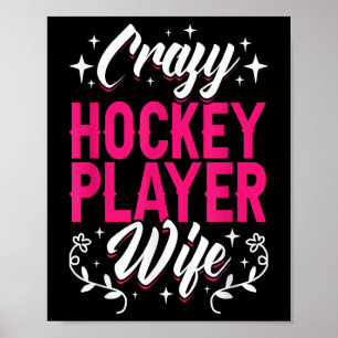 Gal Hockey Spelare Hustru Olympisk Ishockey Plan Poster
