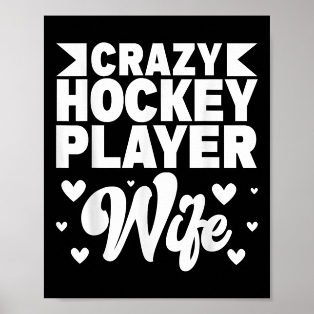 Gal Hockeyspelare Hustru Olympisk Ishockeyplan  Poster (Framsidan)