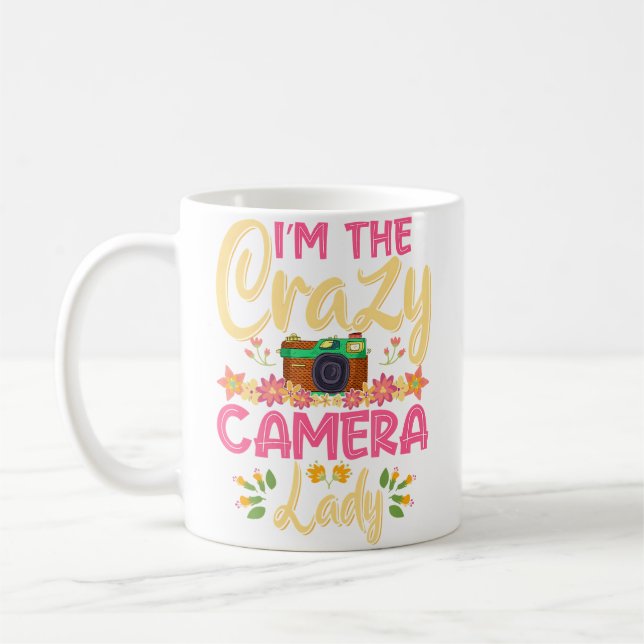 Gal Kamera Dam Fotograf Fotografi Kaffemugg (Vänster)