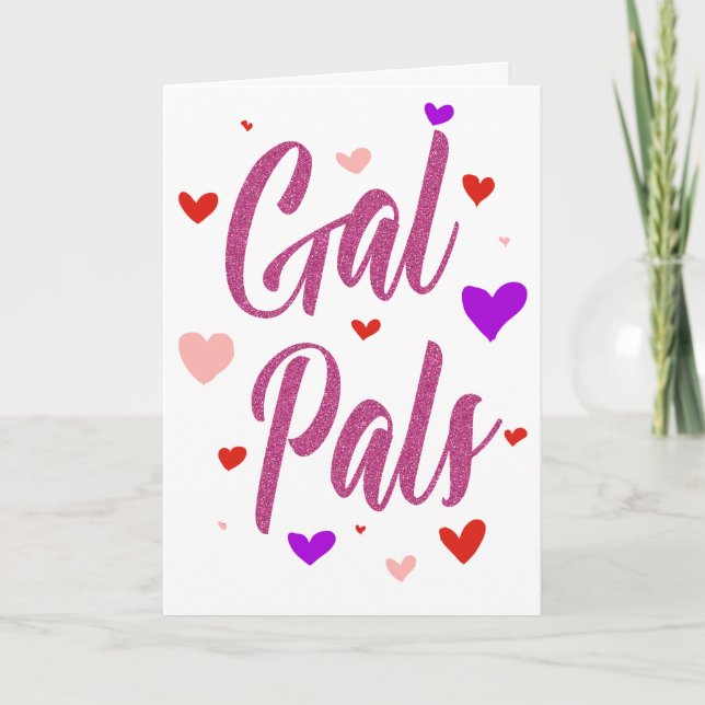 Gal Pals Lycklig Galentines Day Valentines Kärlek Kort (Framsida)