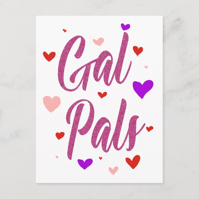 Gal Pals Lycklig Galentines Day Valentines Kärlek Vykort (Framsida)