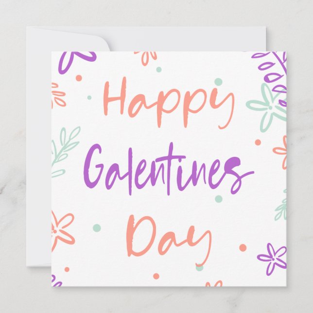 Gal Pals Lycklig Galentines Day Valentiness Flower Kort (Framsida)