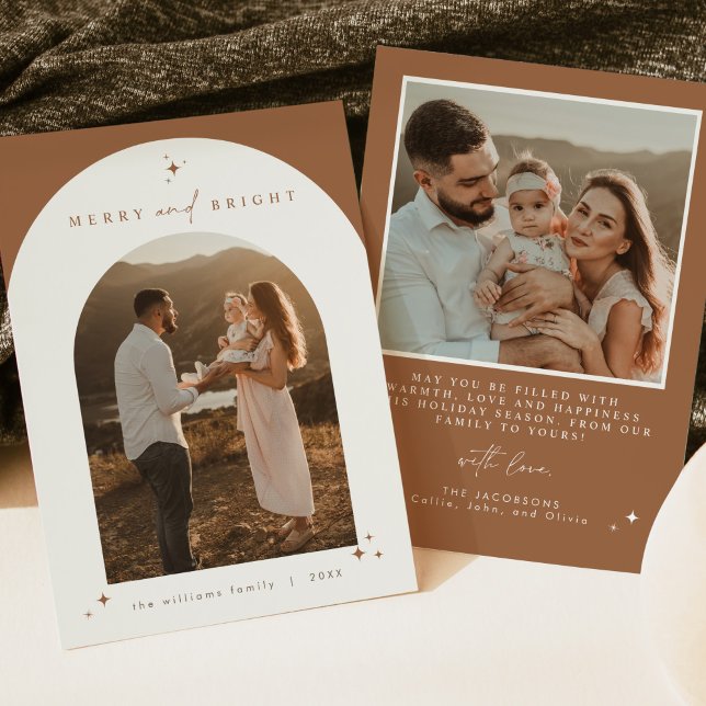 GALA Boho Terracotta Arch Merry & Bright jul Inbjudningar (Skapare uppladdad)