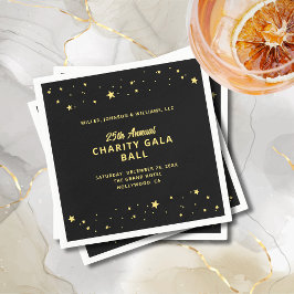 Gala Event Charity Boll Elegant Black Guld Stars Pappersservett