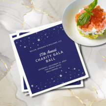 Gala Event Charity Boll Elegant Blue Silver Stars