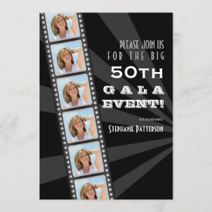 Gala för foto för födelsedag för filmpremiärkändis inbjudningar