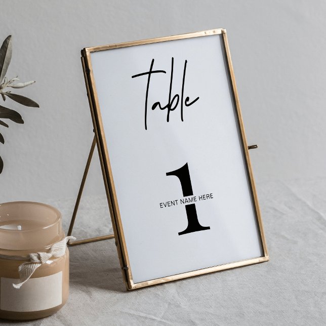 Gala-middagshändelse för minimalistiskt Bordsnumme Bordsnummer (Skapare uppladdad)
