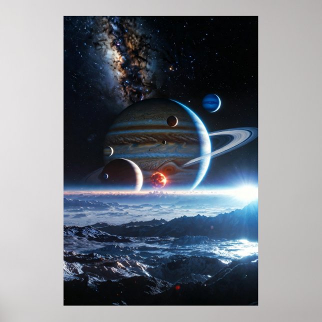 Galactic Alignment Over the Frozen Frontier Poster (Framsidan)