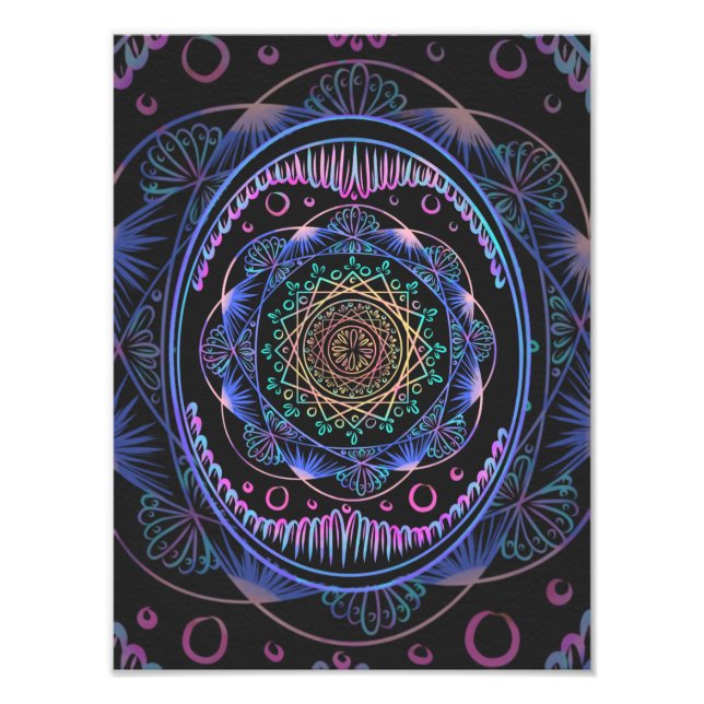 Galactic Bloom Mandala Fototryck (Framsidan)
