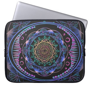 Galactic Bloom Mandala Laptop Fodral