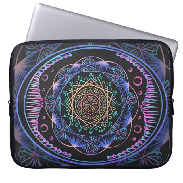 Galactic Bloom Mandala Laptop Fodral (Framsidan)