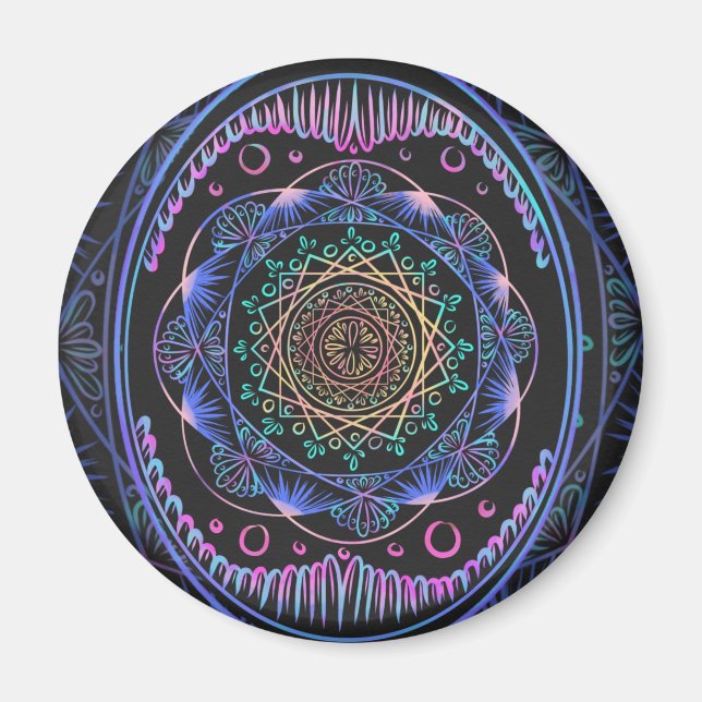 Galactic Bloom Mandala Magnet (Framsidan)