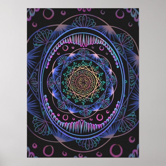 Galactic Bloom Mandala Poster (Framsidan)