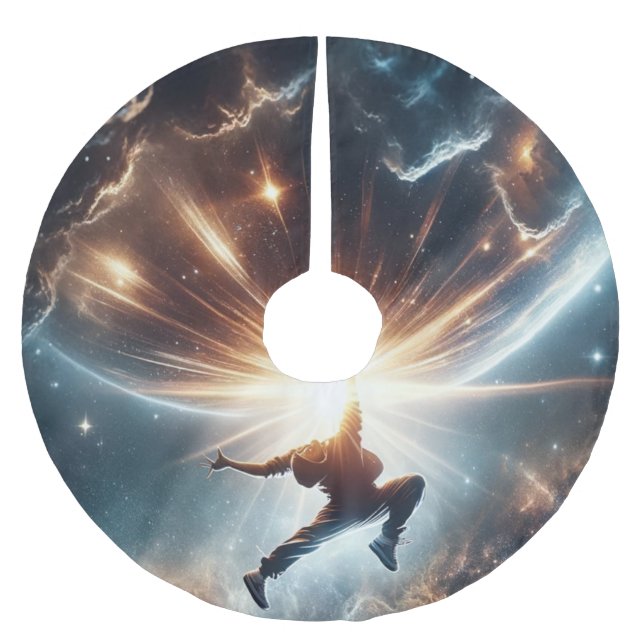 Galactic Breakdance Explosion in Deep Space Julgransmatta Borstad Polyester (Framsidan)