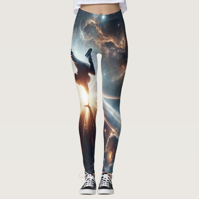 Galactic Breakdance Explosion in Deep Space Leggings (Framsida)