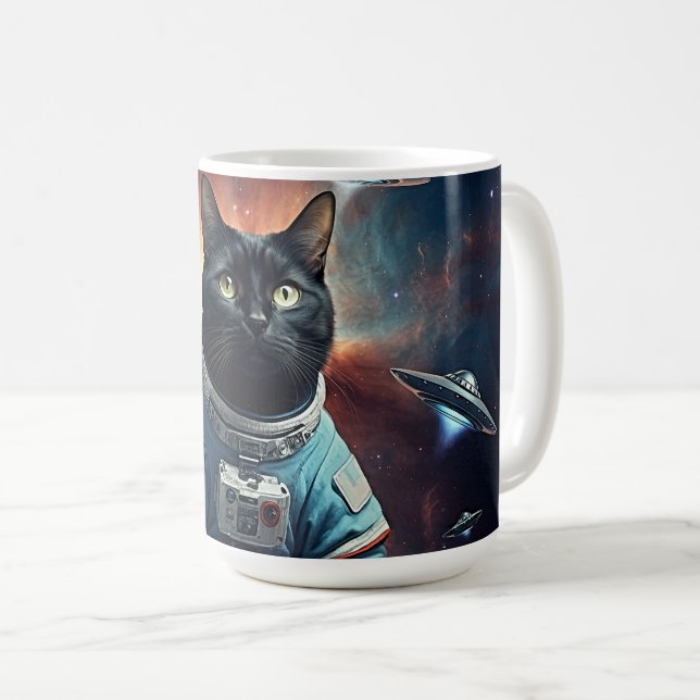 Galactic Cat Astronaut Kaffemugg (Framsida höger)