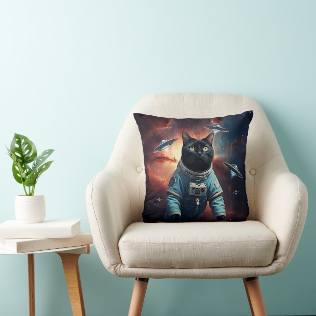 Galactic Cat Astronaut Kudde (Stol)