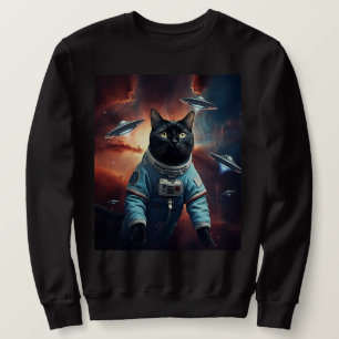 Galactic Cat Astronaut Lång Ärmad Tröja