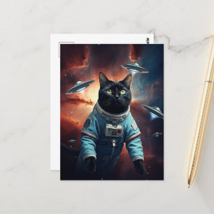 Galactic Cat Astronaut Vykort