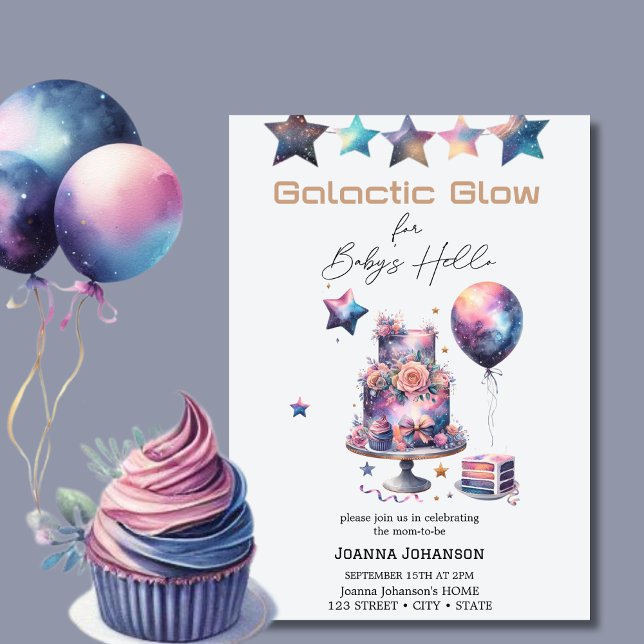 Galactic Celestail Cosmic Stars Baby Shower Inbjudningar (Skapare uppladdad)