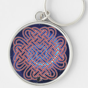 Galactic Celtic Kärlek Knot Rund Silverfärgad Nyckelring