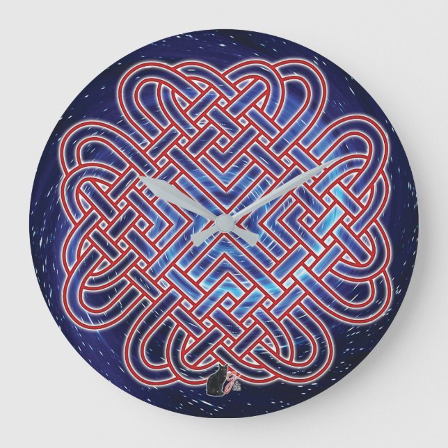 Galactic Celtic Kärlek Knot Stor Klocka (Framsida)