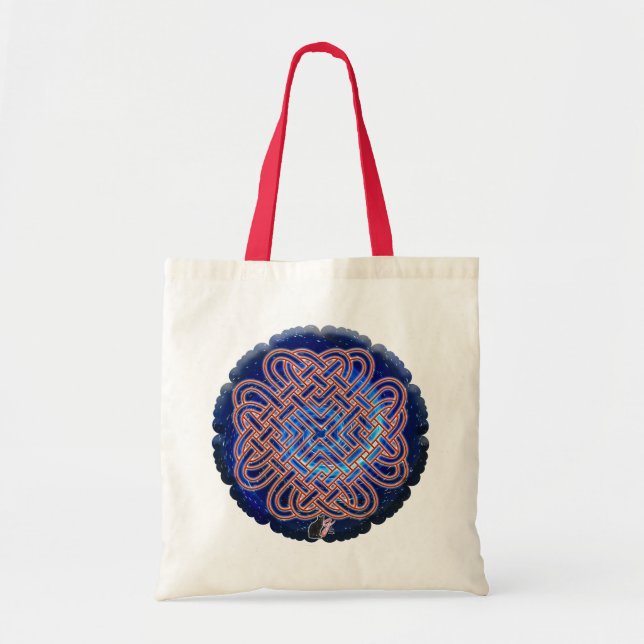 Galactic Celtic Kärlek Knot Tote Bag Tygkasse (Framsidan)