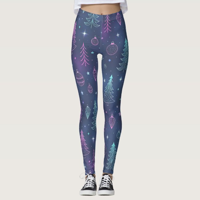 Galactic Christmas Leggings – Modern Festive Space (Framsida)