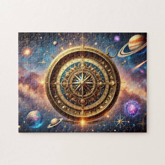 Galactic Compass Celestial Starry Sky Design Pussel (Horisontell)