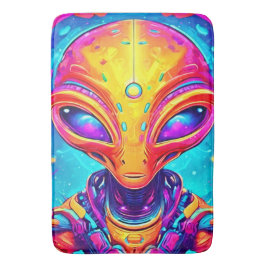 Galactic Cyborg Alien med Neon Glow Badrumsmatta
