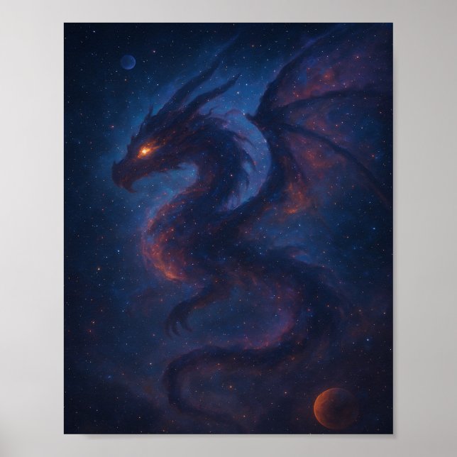 Galactic Dragon Nebula Fantasy Poster (Framsidan)