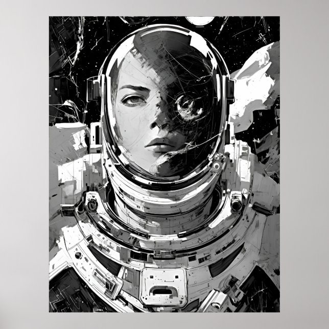 Galactic Dreamer: Astronaut Girl Poster (Framsidan)
