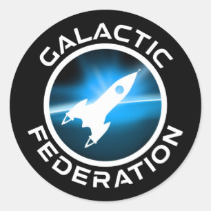 Galactic Federation Logotyp Runt Klistermärke