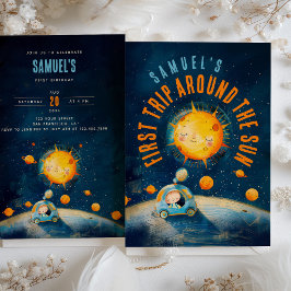 Galactic First Birthday: Solar Orbit Firande Inbjudningar