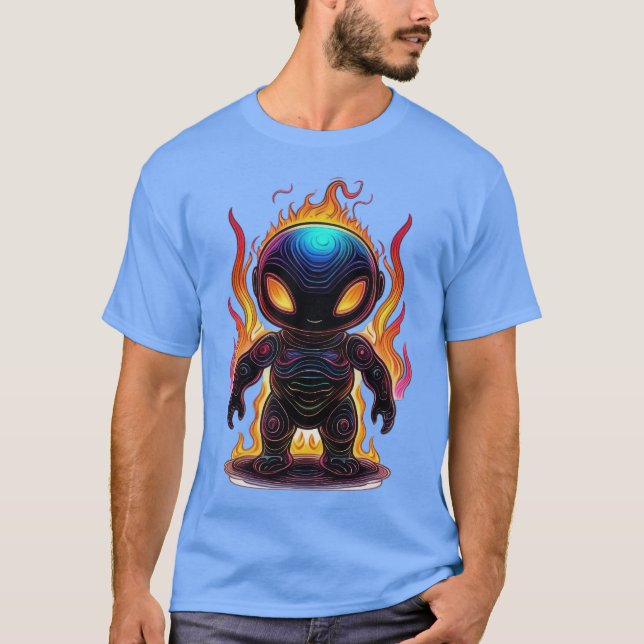 Galactic Flame Chibi: Alien Blaze T Shirt (Framsida)