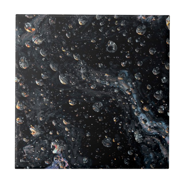 Galactic Gemstone Droplets på en Cosmic Canvas Kakelplatta (Framsidan)