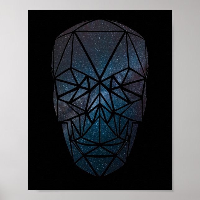 Galactic Geometric Skull Poster (Framsidan)