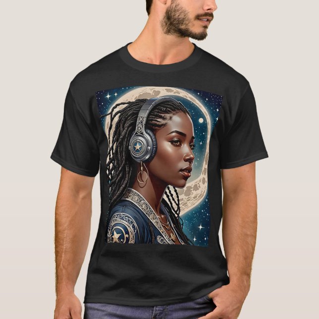 Galactic Goddess Headphone Art Tee (Framsida)
