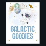 Galactic Goodies Astronaut Rymden Birthday Poster<br><div class="desc">Den här fina designen har färgstarka planeter med faux guld-folie-stjärnor.</div>