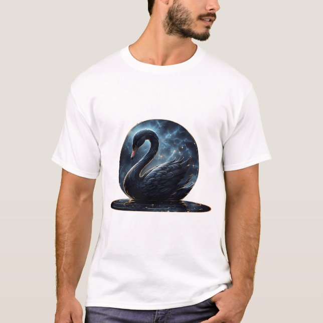 Galactic Grace: Black Svan. T Shirt (Framsida)