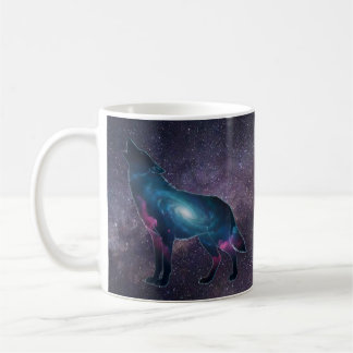 Galactic Howling Wolf Silhouette Kaffemugg