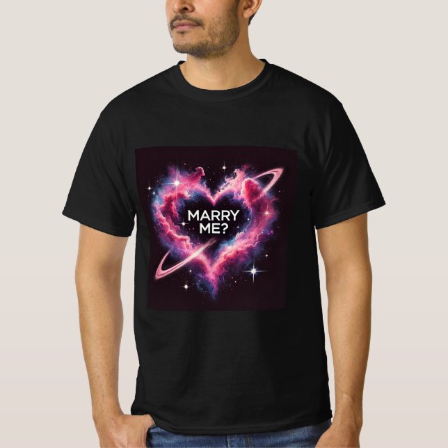 Galactic Kärlek Frieri Marry Me Manar Tshirt T Shirt (Framsida)