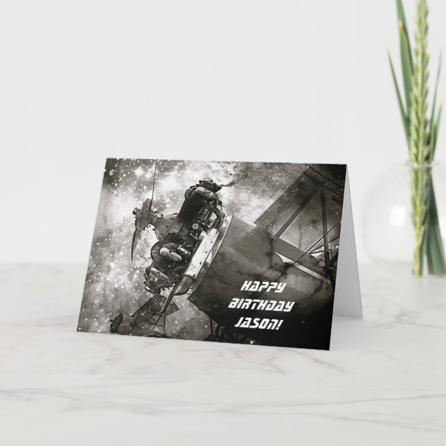 Galactic Krig Airplane Anpassningsbar Birdday Card Kort (Framsida)