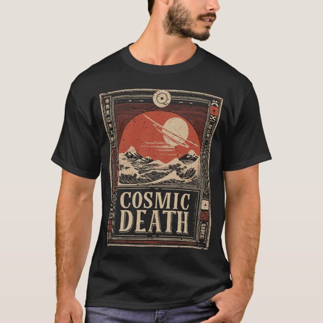 Galactic Memento Mori Cosmic Mortality Design T Shirt (Framsida)